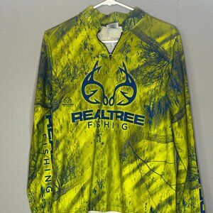 Realtree Men’s Camo 1/4 Zip Mock Neck Shirt Sz M Green Long Sleeve Hunting Layer